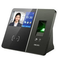得力13750考勤机人脸指纹wifi上班打卡签到触屏考勤机上班签到黑色(计价单位:台)