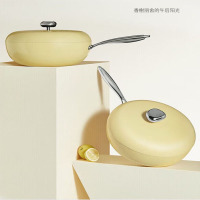 温仑山炒锅炒锅-初杏黄鹅卵石炒菜锅