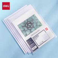 得力(deli)拉杆夹 A4/9mm文件夹三角杆抽杆夹资料册简历报告收纳夹 透明 5531(1个装)