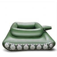 小窝厘 儿童款水上坦克PVC充气喷水坦克军绿色110*100*55CM+ 黑色气筒