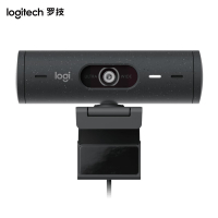 罗技(Logitech) Brio 500 摄像头 高清广角网络摄像头 黑色