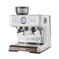 柏翠(petrus)咖啡机 PE3899 研磨一体意式咖啡机奶泡机小型双泵牛角手柄