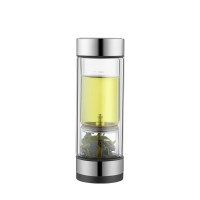苏泊尔(SUPOR) KC36JH10 双层玻璃泡茶大容量耐高温水杯茶水分离玻璃杯360ML 伯爵黑