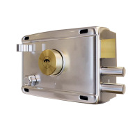 豹盾 家用老式防盗锁+通开定制锁芯 超B级 镀铬1.0款带边左开