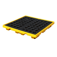 易企采 四桶128*128*17CM静载4吨 危废防渗漏托盘二次容器化学品防泄漏塑料托盘油桶接油盘平台