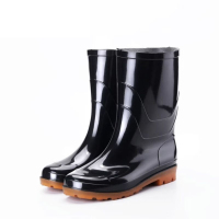 雨鞋 中筒 黑色