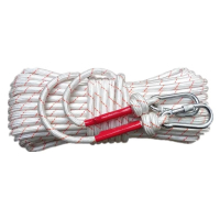 JBNY户外消防轻型安全绳10米双钩家用应急绳救援绳火灾救生尼龙绳子登山绳晒被绳10mm