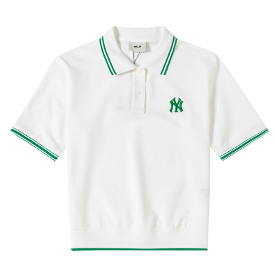美职棒(MLB)POLO短袖女运动休闲透气宽松T恤衫 3FPQB0243-50IVS