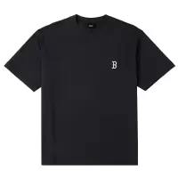MLB短袖男女情侣t恤运动休闲纯色刺绣时尚百搭T恤 3ATSB1143-50BKS