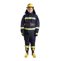 撼马20款消防战斗服五件套高配高配包含上衣、背带裤、头盔、腰带、手套、消防靴 尺寸175