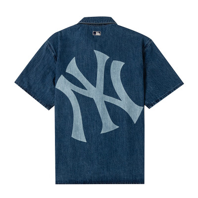 MLB 男女情侣牛仔衬衫 时尚休闲大logo外套 3ADRB0743-50INS