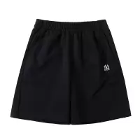 美职棒(MLB) 短裤男女NY小标刺绣五分裤直筒休闲运动裤子 3ASPB0343-50BKS