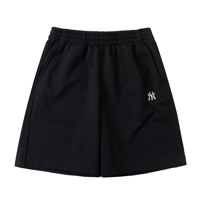 美职棒(MLB) 短裤男女NY小标刺绣五分裤直筒休闲运动裤子 3ASPB0343-50BKS