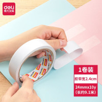 得力(deli) 双面胶棉纸双面胶带80um粘胶层 24mm*10y双面胶布幼儿园手工胶带 1卷装 30407