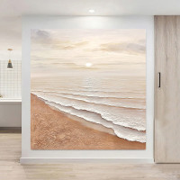 (deli)纯手绘油画奶油侘寂风肌理画客厅落地装饰画玄关挂画