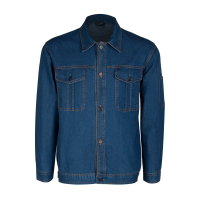 朗固工作服牛仔服靛蓝色全棉春秋长袖套装一套