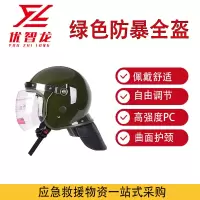 优智龙 保安面罩头盔防护巡逻骑行头盔 绿色防暴全盔