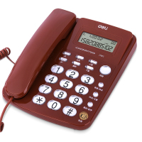 得力787电话机(红)来电显示/家用座机/办公座机固话