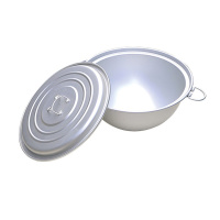 雷扬 铁锅圆底双耳大汤锅饭店炒菜户外老式铁炖锅带盖 45L