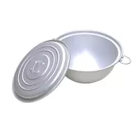 雷扬 铁锅圆底双耳大汤锅饭店炒菜户外老式铁炖锅带盖 45L