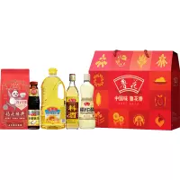 鲁花|醇香四季粮油礼C1(葵花仁油+麦芯小麦粉+白醋+蚝油+料酒)