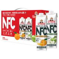 福兰农庄NFC(2瓶橙汁2瓶苹果汁)果汁饮料纯鲜果压榨0添加剂 1L*4瓶 / 箱