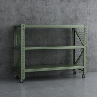 臻远 ZYJJ-HJ-080 可移动货架库房置物架带轮重型货架三层后背带网2000*800*1600mm/500kg