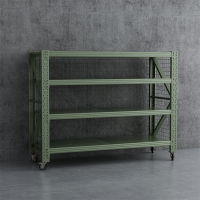 臻远 ZYJJ-HJ-088 可移动货架库房置物架带轮重型货架四层后背带网2000*800*1600mm/500kg