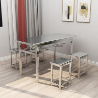 臻远ZY-BXG-322不锈钢餐桌椅学校公司食堂桌椅组合餐厅桌椅 1.4米餐桌