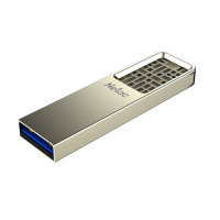 朗科(Netac)U327 USB3.2 U盘 全金属高速迷你优盘镂空车载多功能加密闪存盘 银色 64G