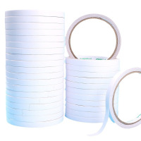 得力 (deli) 双面胶棉纸双面胶带强力办公双面胶带12mm*10y 3040124卷装(24卷/袋)