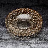 得力 礼盒装玻璃烟缸大气奢华烟缸 土豪金色