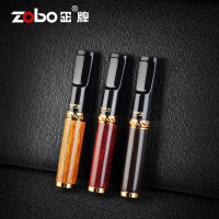 Zobo正牌 烟嘴过滤器滤嘴循环型可清洗男女士粗细支檀木手工实木净 红檀木-木质礼盒[粗细一体]10