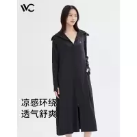 VVC防晒衣服女士夏季长款冰丝凉感防紫外线外套时尚出游披肩 时尚黑