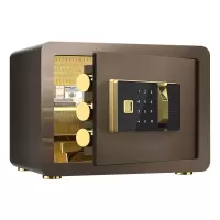 臻远ZY-NW-BXGS-14全钢实心保险柜办公防盗保险箱 高30cm咖色指纹款