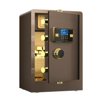 臻远ZY-NW-BXGS-35全钢实心保险柜办公防盗保险箱 高60cm带轮子咖色电子款