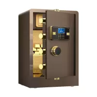 臻远ZY-NW-BXGS-35全钢实心保险柜办公防盗保险箱 高60cm带轮子咖色电子款