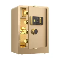 臻远ZY-NW-BXGS-36全钢实心保险柜办公防盗保险箱 高60cm带轮子金色指纹款