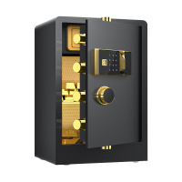 臻远ZY-NW-BXGS-37全钢实心保险柜办公防盗保险箱 高60cm带轮子黑色指纹款