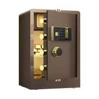 臻远ZY-NW-BXGS-38全钢实心保险柜办公防盗保险箱 高60cm带轮子咖色指纹款