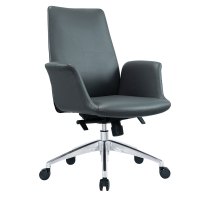 臻远 ZY-7477办公椅简约现代中背皮椅主管椅转椅 西皮