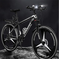凤凰(Phoenix) 山地自行车男女变速青少年赛车越野减震学生车山地车辐条轮黑白色 24速26寸适合155-185cm