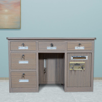 臻远BXZ-08钢制保险桌可投币收银财务桌1.2m黑枫木五斗电子锁