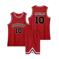 豹盾 定制灌篮高手球衣篮球服套装儿童队服 樱木10号红色套装(定制联系客户经理)