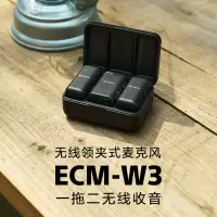 索尼ECM-W3 领夹麦克风 一拖二 数字音频/热靴供电/降噪 小蜜蜂 采访 直播 Vlog