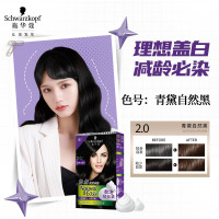 施华蔻(Schwarzkopf)怡然摩丝植物染发霜2.0青黛自然黑 泡泡染发剂染发膏盖白发轻松染