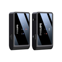 飞利浦(PHILIPS)讲课专用麦克风无线小话筒领夹小蜜蜂扩音器 [双人使用]领夹扩音器 防啸叫*长续航*2