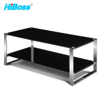HiBoss办公茶几JHCJ01金属架钢化玻璃长茶几