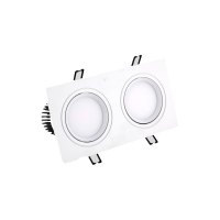 LEISHI照明led双头筒灯嵌入式灯 白色2*12w白光6000k 开孔尺寸10*20cm