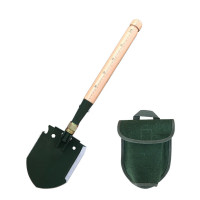 BINGTUO 户外工兵铲308A折叠铲多功能木柄折叠锹便携式